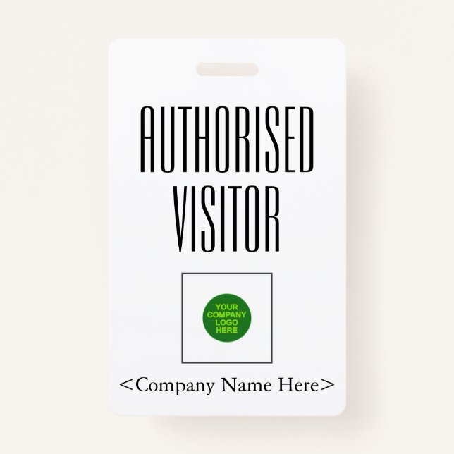 Trendy "Authorised Visitor" Badge (Front)