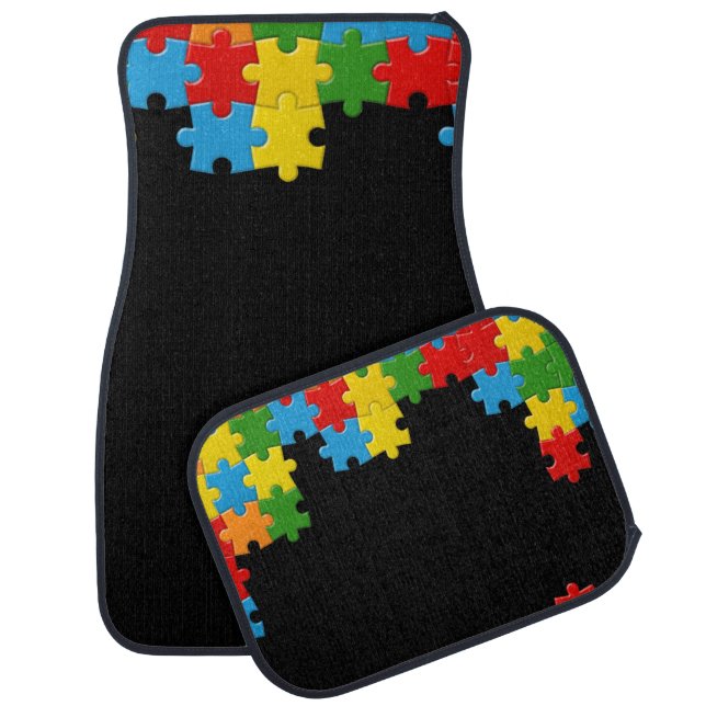 Trendy Autistic Puzzle Pieces Car Floor Mat (Set)
