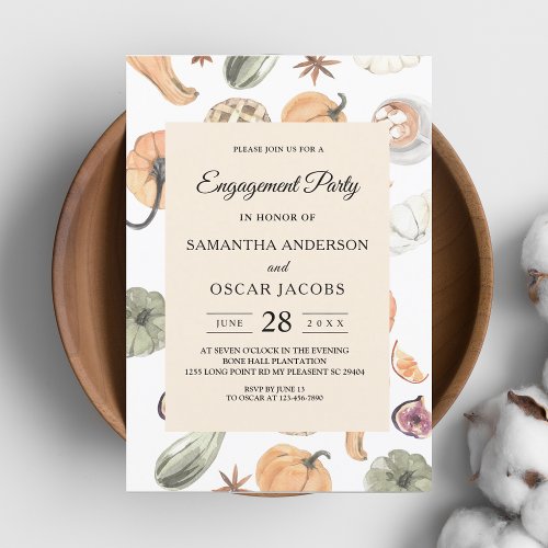 Trendy Autumn Colorful Pumpkin  Invitation