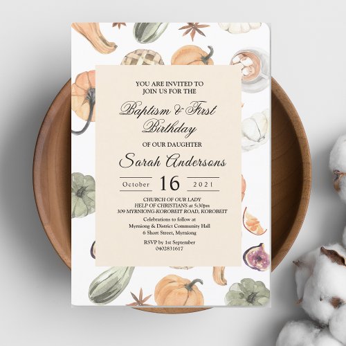 Trendy Autumn Colorful Pumpkin  Invitation