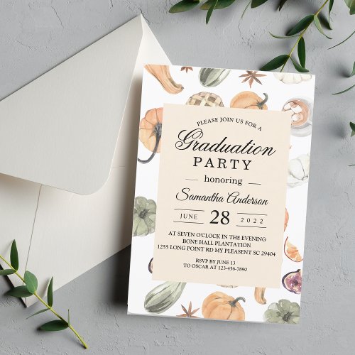 Trendy Autumn Colorful Pumpkin  Invitation