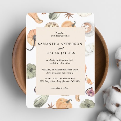 Trendy Autumn Colorful Pumpkin  Invitation