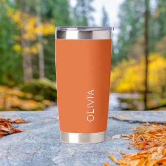 Trendy Autumn Orange Modern Minimalist Coffee Insulated Tumbler