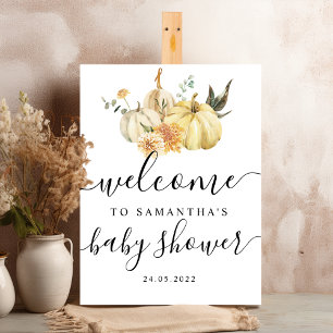 Trendy Autumn Watercolor Pumpkin & Flowers Foam Board