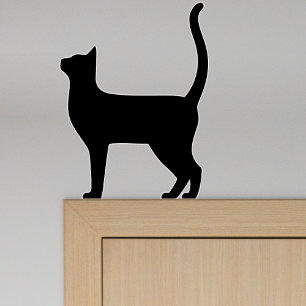 Trendy awesome black silhouette cat wall decal 