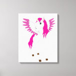 Trendy Awesome White Unicorn Party  Canvas Print