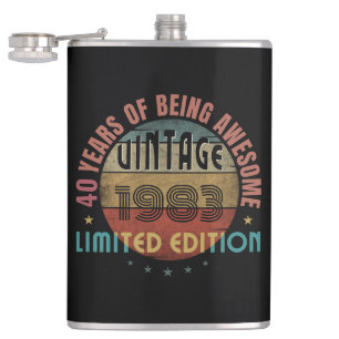 TRENDY AWESOME YEAR OF BIRTH BIRTHDAY GIFT FLASK