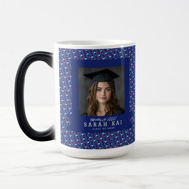 Trendy Aztec Pattern Graduation Gift Color Morph Mug (Left)