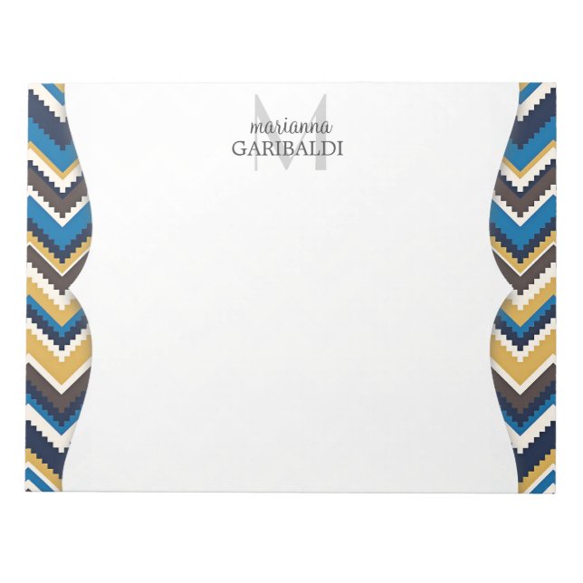 Trendy Aztec Print  Personalized Notepad (Front)