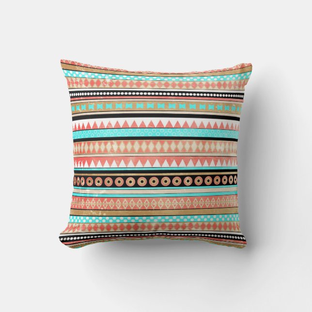 Trendy aztec throw pillow (Front)