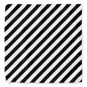 Trendy B&W Black And White Stripe Template Elegant Bandana