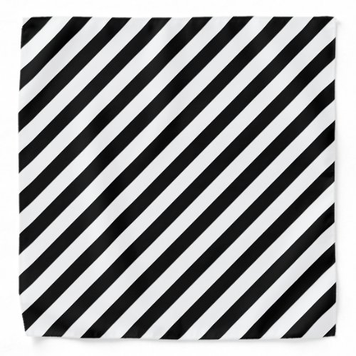 Trendy BW Black And White Stripe Template Elegant Bandana