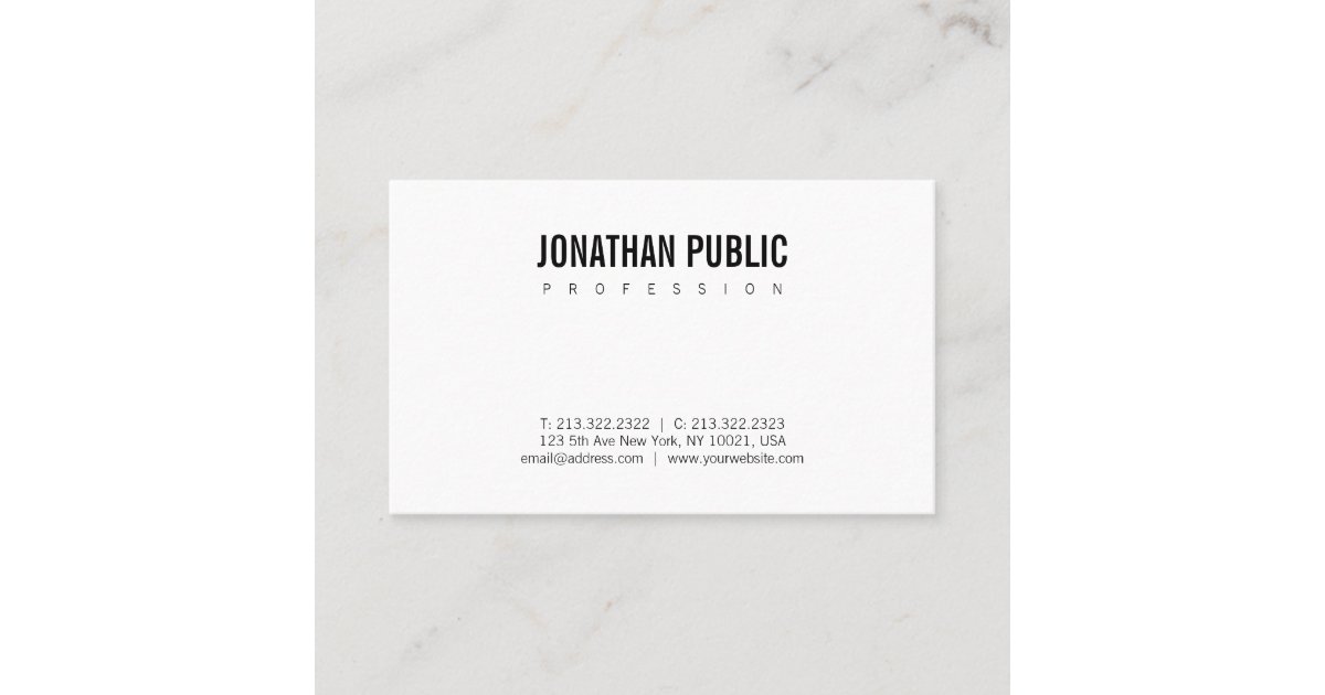Trendy B&W Plain Elegant Modern Minimalist Design Business Card | Zazzle