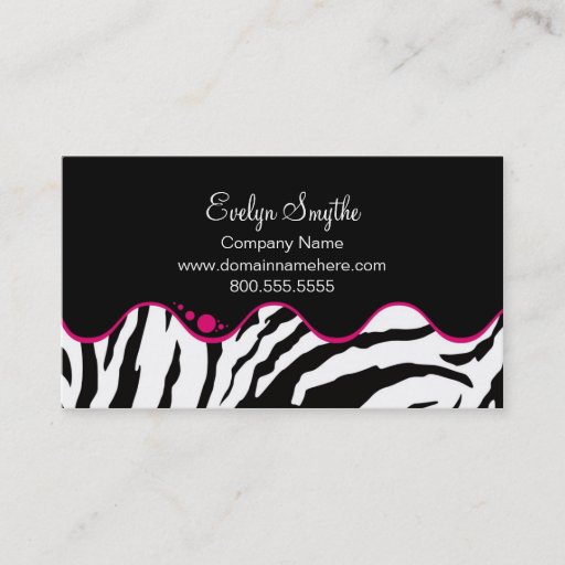 Customizable Zebra Print Business Card