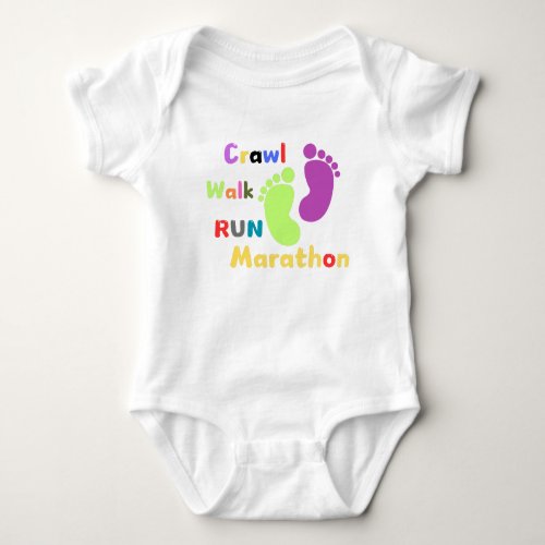 Trendy baby bodysuits with marathon inspiration