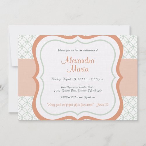 Trendy Baby Dedication Christening Invitation