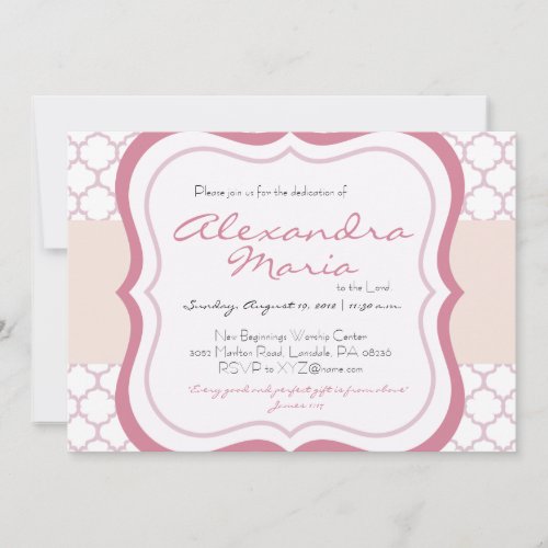 Trendy Baby Dedication Christening Invitation