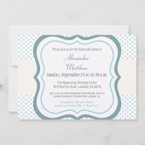 Trendy Baby Dedication Christening Invitation