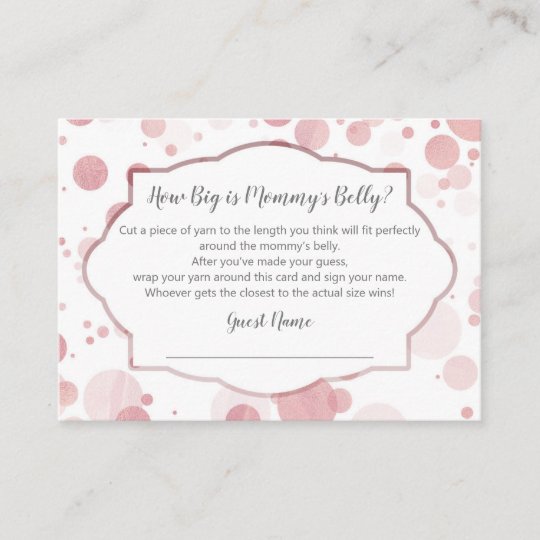 Trendy Baby Shower Game How Big Is Mommy S Belly Enclosure Card