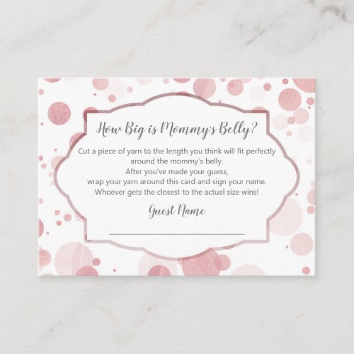 Trendy Baby Shower Game How Big is Mommys Belly Enclosure Card