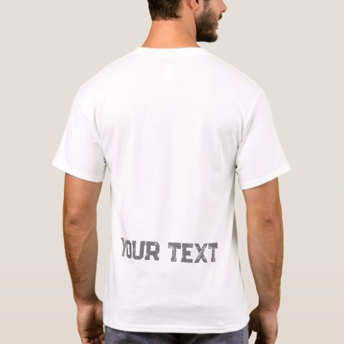 Trendy Back Side Print Text Template Mens Modern T_Shirt