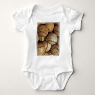 Trendy Baseball Artwork Baby Bodysuit