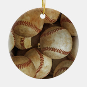 Trendy Baseball Artwork Ceramic Ornament
