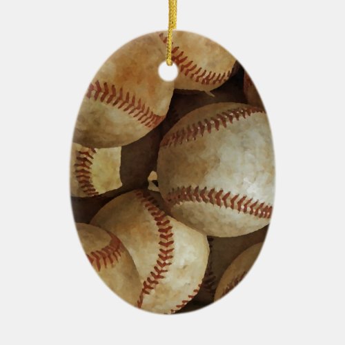 Trendy Baseball Artwork Ceramic Ornament