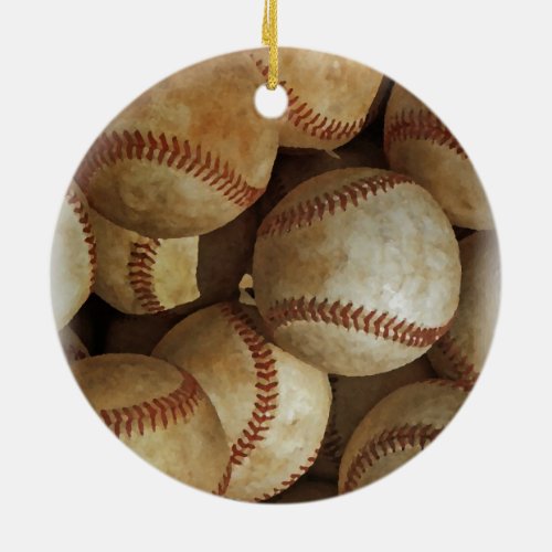 Trendy Baseball Artwork Christmas Ornament