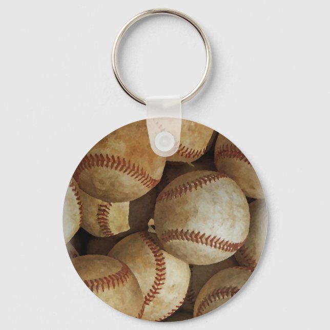 Trendy Baseball Artwork Keychain (Front)