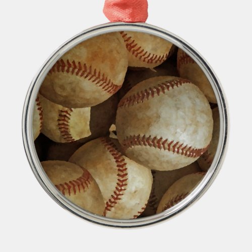 Trendy Baseball Artwork Metal Ornament