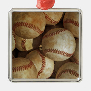 Trendy Baseball Artwork Metal Ornament