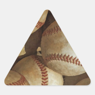 Trendy Baseball Artwork Triangle Sticker