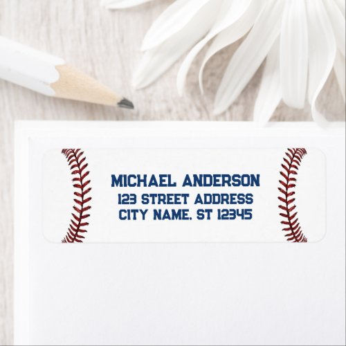 Trendy Baseball Lover Return Address  Label