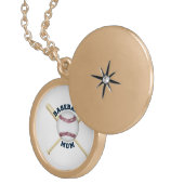 Trendy baseball mom gold plated necklace (Front Right)