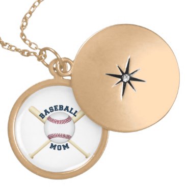 Trendy baseball mom gold plated necklace