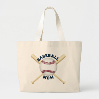 Trendy baseball mom large tote bag