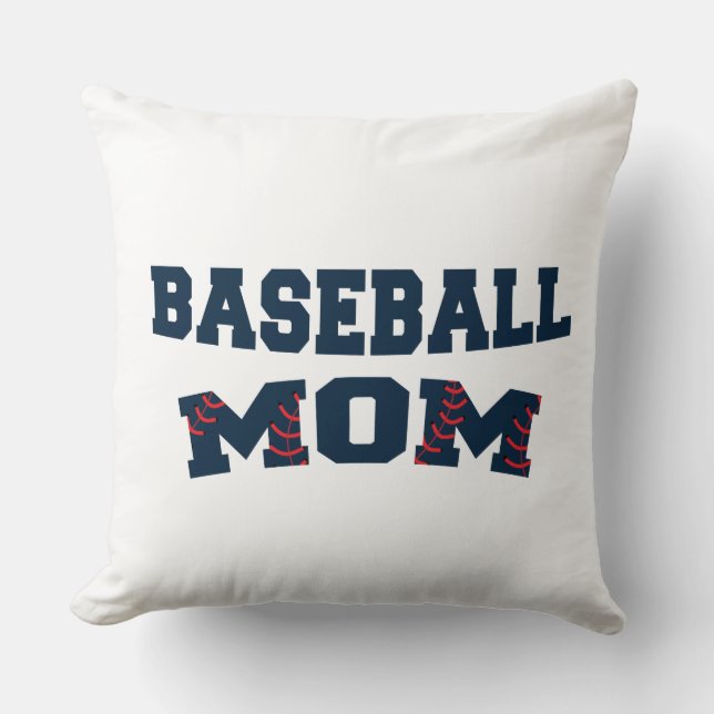 Trendy baseball mom throw pillow (Front)