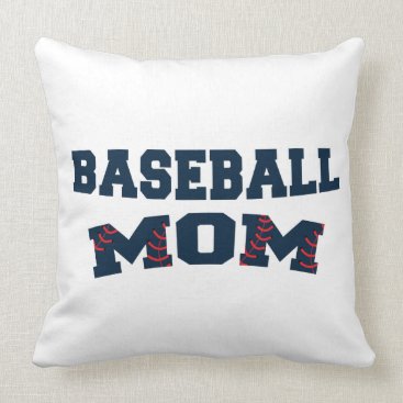 Trendy baseball mom throw pillow