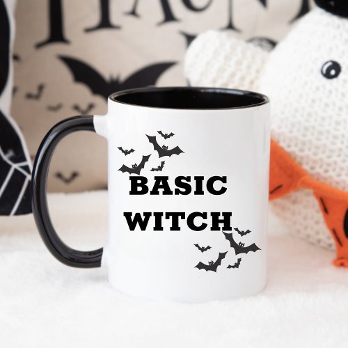 Trendy Basic Witch Halloween black and white Mug