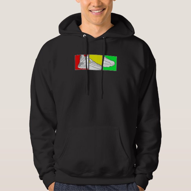 Trendy Basketball Shoes With Rasta Colors Short Sl Hoodie (Front)