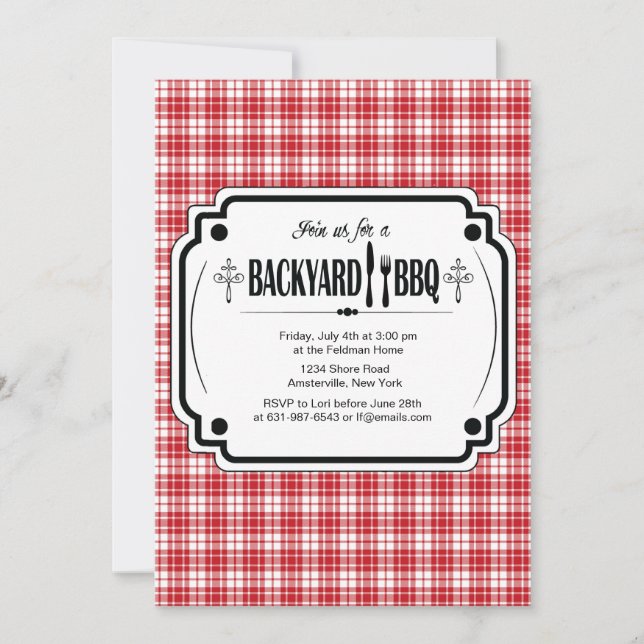 Trendy BBQ Invitation (Front)