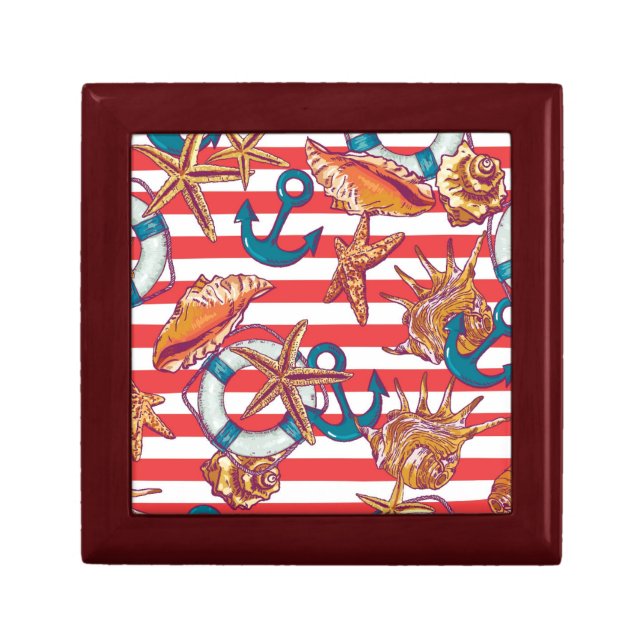 Trendy Beach Pattern Jewelry Box (Front)