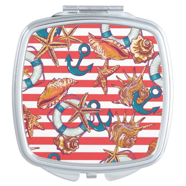 Trendy Beach Pattern Mirror For Makeup (Front)