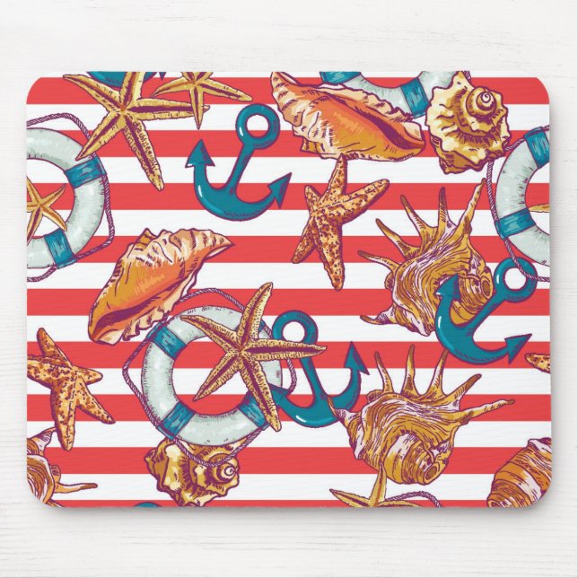 Trendy Beach Pattern Mouse Pad (Front)