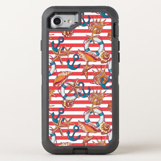 Trendy Beach Pattern Otterbox iPhone Case (Back)