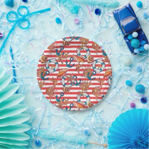 Trendy Beach Pattern Paper Plates