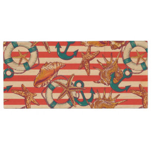 Trendy Beach Pattern Wood USB Flash Drive