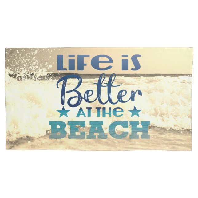 Trendy Beach Theme Pillow Case (Front-Left)