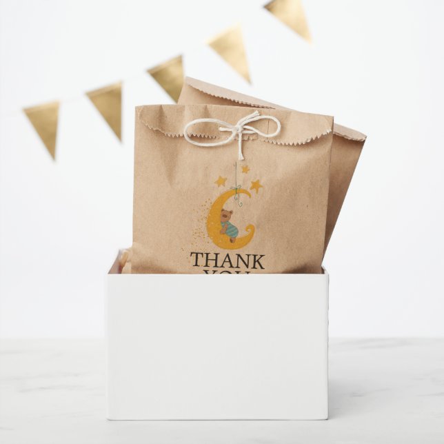 Trendy Bear Thank You Baby Shower Favor Bag (Party)